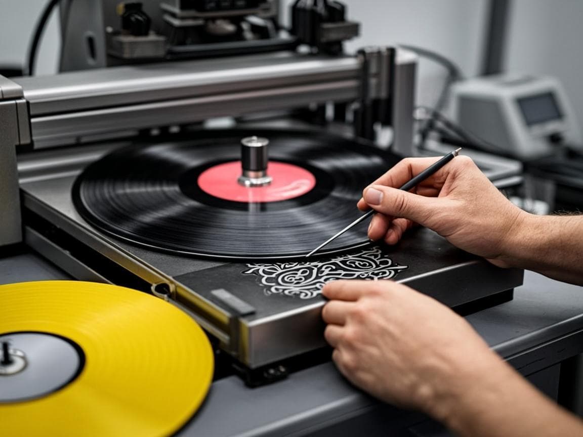 Vinyl cutter plotter cutting a graphic for shop signage